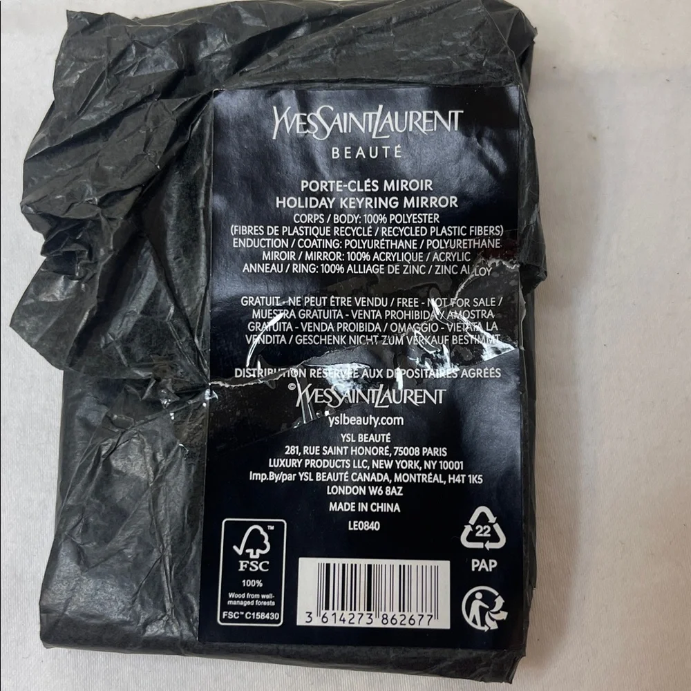 Yves Saint Laurent Black Star-Patterned Key Holder/Mirror GWP